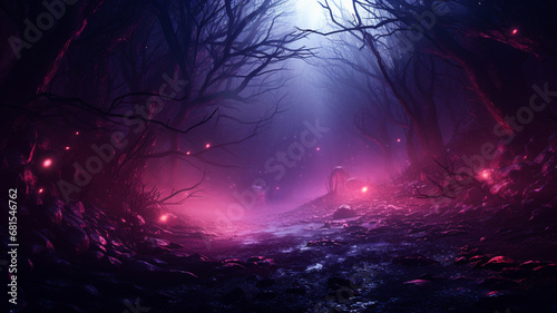 dark night forest in the dark