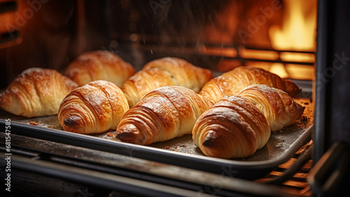 oven with croissants and croissants