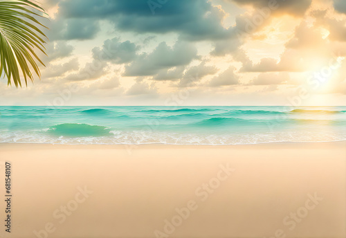 Serenity at the sandy beach, coastal scenery © karandaev