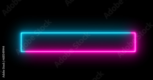 Neon Lower Third abstract illustration in cool color in high resolution. Neon Lower Third for a title, TV news, and news channels. Easy to use. photo
