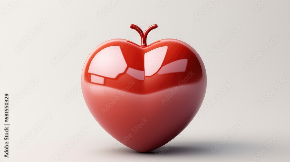Obraz premium Red Heart Realistic 3D Design Icon,Valentine Day Background, Background For Banner, HD
