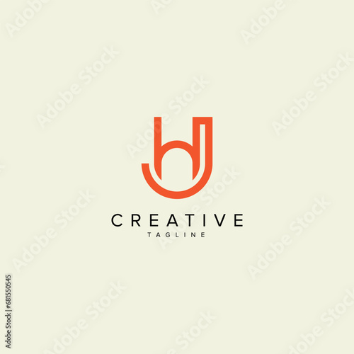 Alphabet HJ JH letter modern monogram style logo vector template