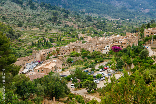 Aerial photo capturing Fornalutx town in Mallorca © Anna Lurye