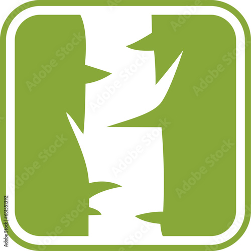 Green Tree Trunk monoline Logo Template. Universal creative premium symbol. Vector illustration. Creative Minimal design template. Symbol for Corporate Business Identity