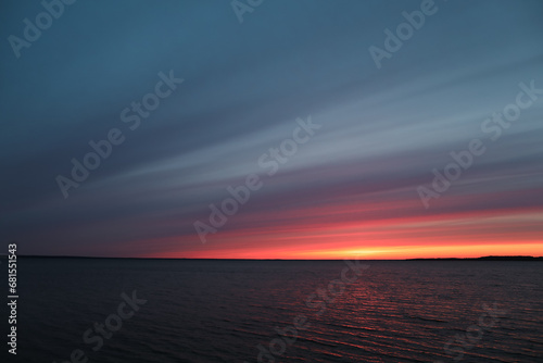 Colorful cloudy sky at sunset. Gradient color. Sky texture. Beautiful abstract nature sunset as background