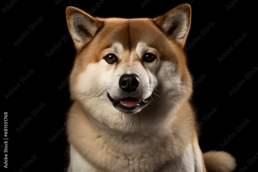 Akita cute dog isolated on white background