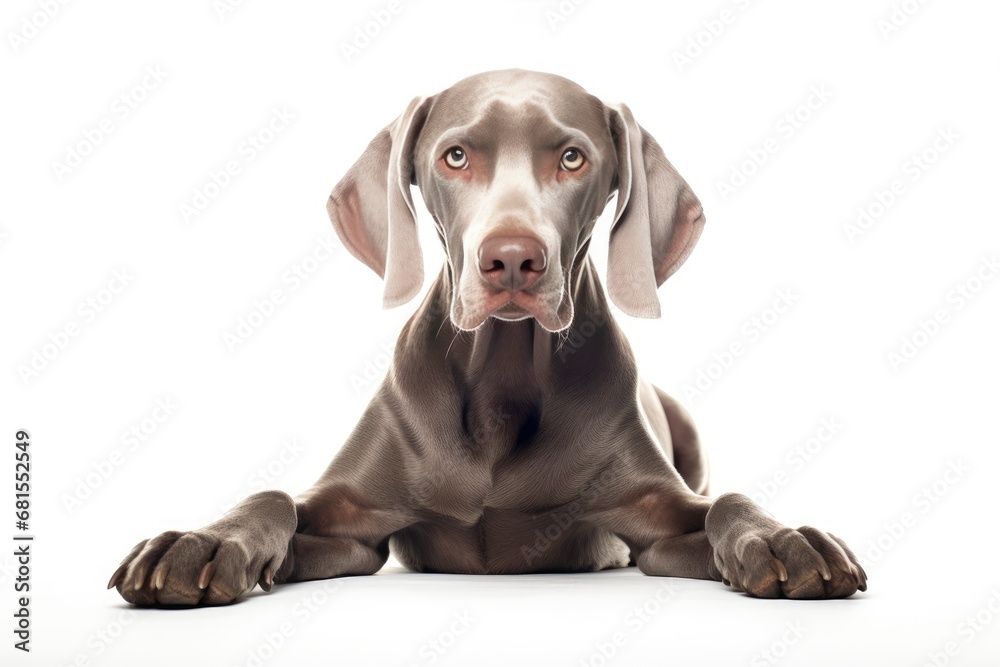 Weimaraner cute dog isolated on white background Weimaraner cute dog isolated on white background