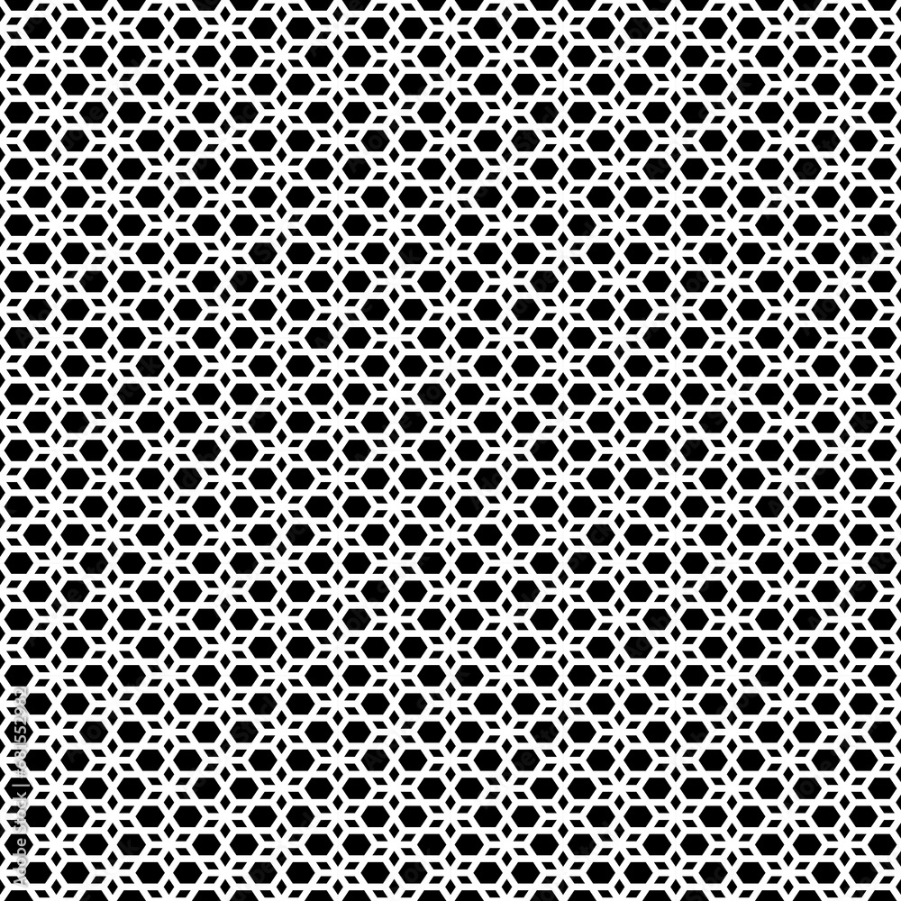 Rhombuses, hexagons, diamonds, lozenges. Mosaic. Grid background. Ethnic tiles motif. Geometric grate wallpaper. Polygons backdrop. Digital paper, web design, textile print. Seamless abstract pattern.