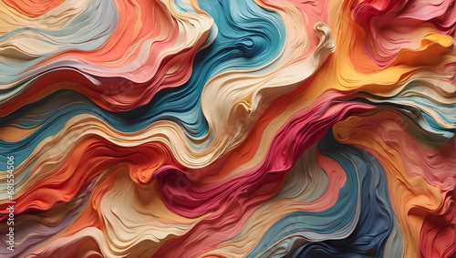 An artful display of fluid-like abstract patterns in harmonizing color gradients, blended with rough grain noise to create a sense of movement and organic flow. photo