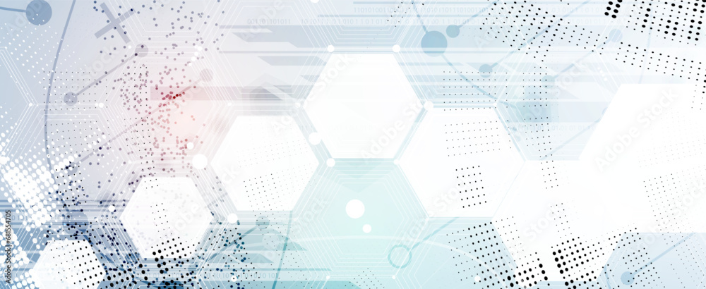 Obraz premium Technology Network Vector Background.. Science and technology presentation background. Big data connectivity software development wallpaper