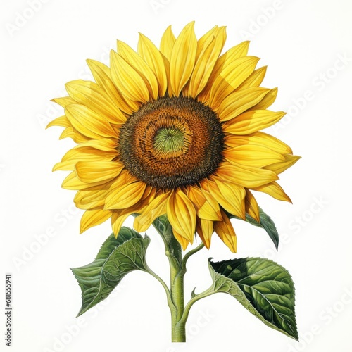sunflower detailed watercolor painting fruit vegetable clipart botanical realistic illustration