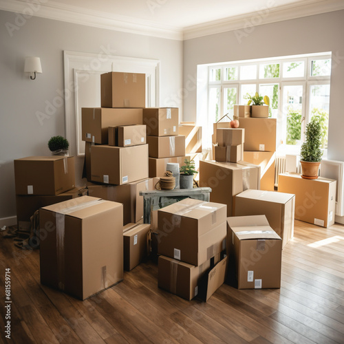 Boxes in a move in a new house. © DALU11