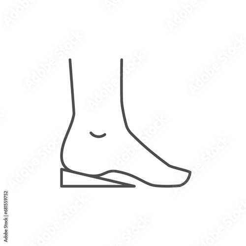 Heel pad line outline icon