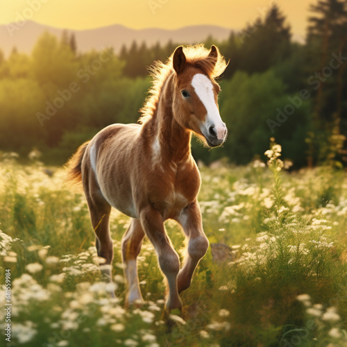 Pony in the field.