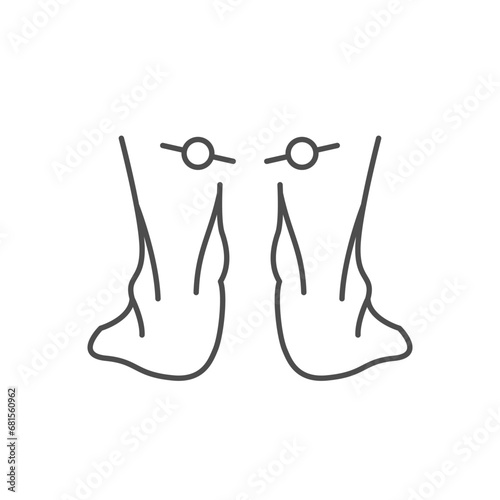 Supinated foot line outline icon photo