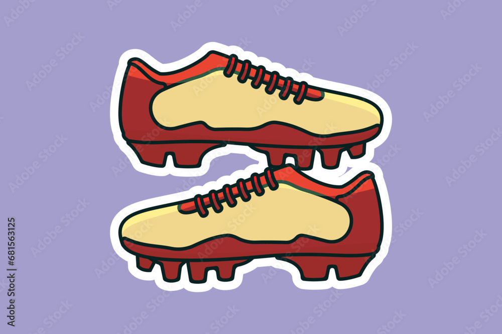 Football Shoes Pair vector icon illustration. Fashion object icon design concept. Soccer football boots shoes vector design on blue background. Football Shoes Pair vector icon illustration. Fashion object icon design concept. Soccer football boots shoes vector design on blue background.