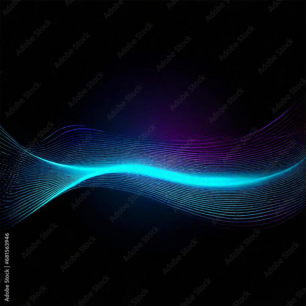 Futuristic technology wave background with glowing particles. Vector illustration.