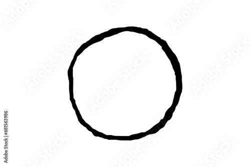 Doodle circle on transparent background, Hand drawing circle frame icon