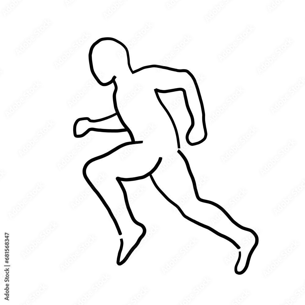 Runner outline simple line vector illustration Runner outline simple line vector illustration