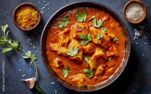 Capture the essence of Chicken Tikka Masala in a mouthwatering food photography shot Generative AI