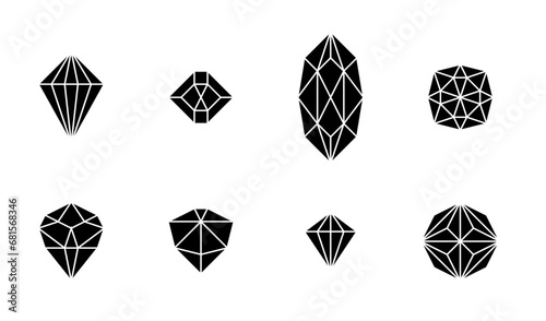 Gem stone collection - faceted diamond set