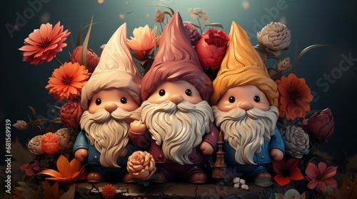 Draw Illustration Banner Sweet Gnomes,Valentine Day Background, Background For Banner, HD