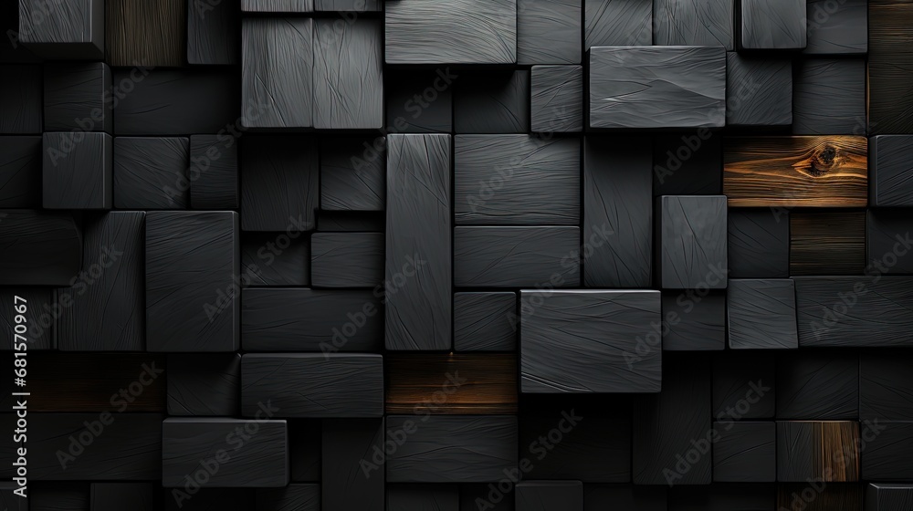 Abstract Wall with Distinctive Blocks in Different Shades Abstract Wall with Distinctive Blocks in Different Shades