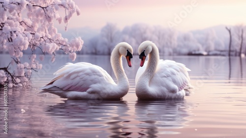 3D Valentines Day Banner Template Swan,Valentine Day Background, Background For Banner, HD