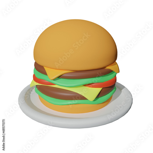 hamburger on Plate photo