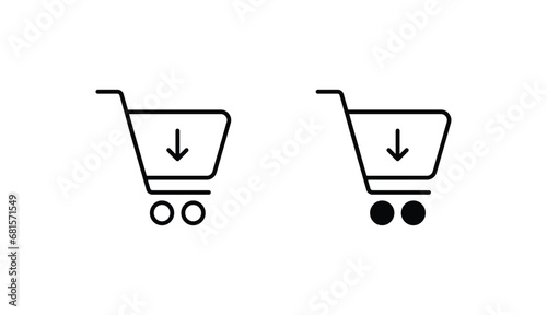 Add To Cart icon design with white background stock illustration