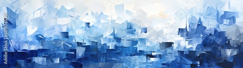 Abstract Cityscape in Blue Hues photo