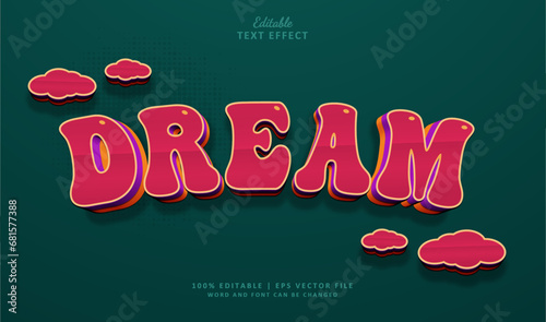 Dream Editable Text Effect Style 3d Vintage