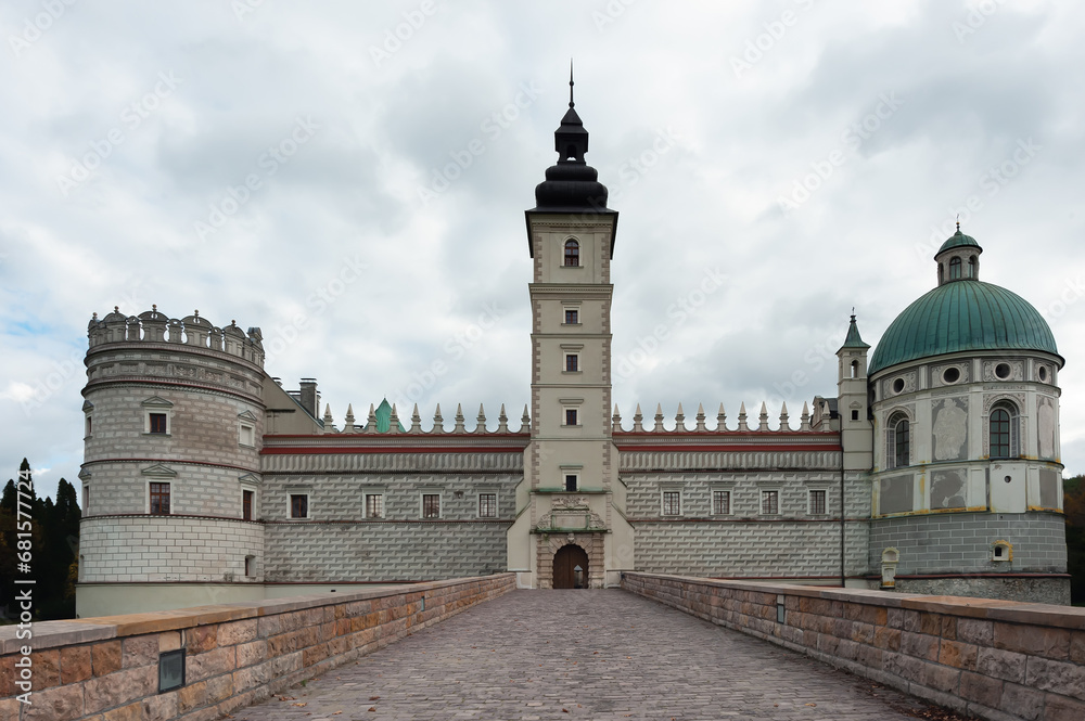 Main gate of Krasiczyn Castle in Krasiczyn Poland