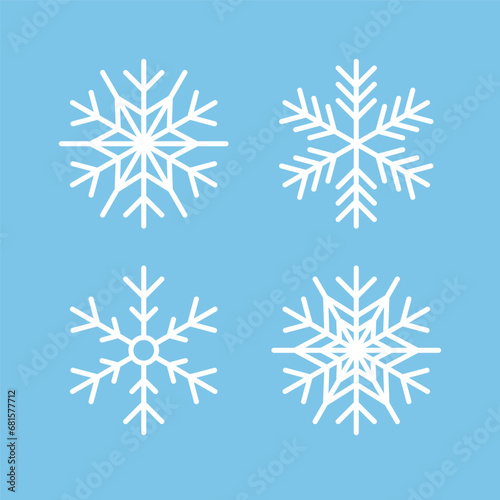 Pack of four vector snowflakes