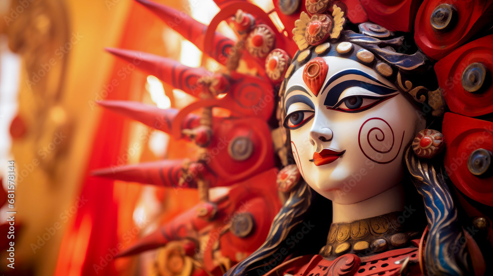 Durga puja sculpture close up  - obrazy, fototapety, plakaty 