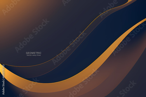 Minimal Abstarct Dynamic textured background design in 3D style with gold color. Vector illustration.