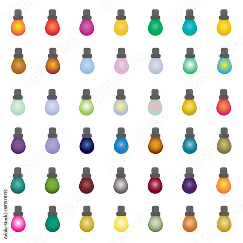 Set of colored decorative light bulbs