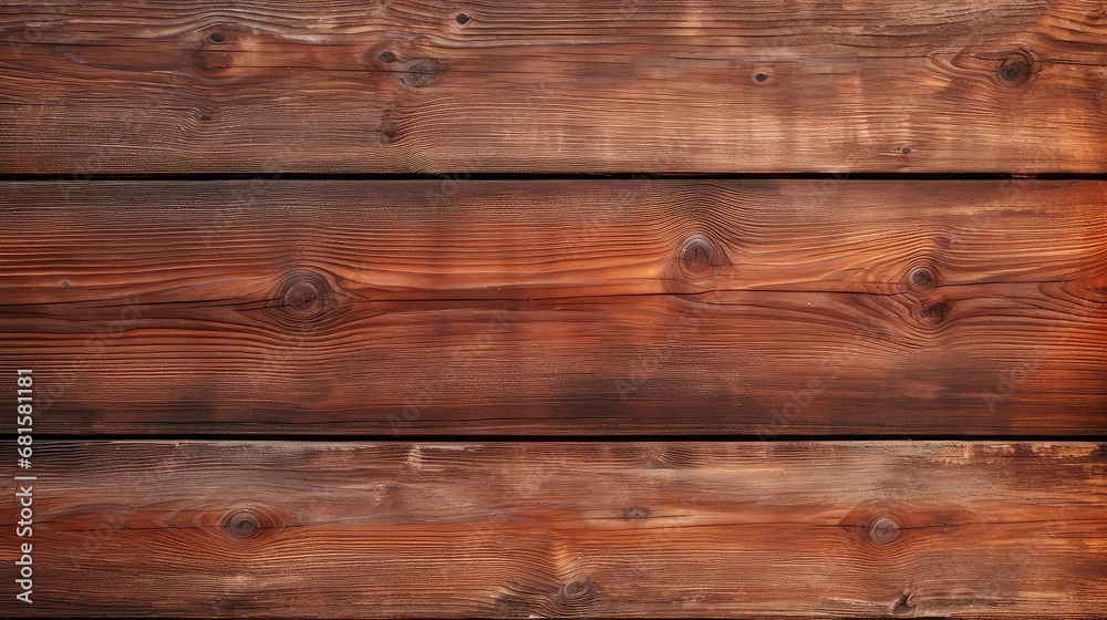 Fototapeta premium Brown wood rustic texture background, top view of wooden panels, desk