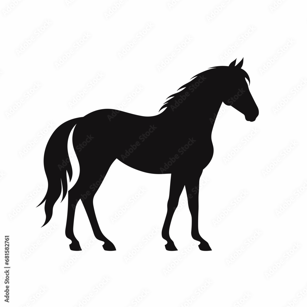 Horse black icon on white background. Horse silhouette Horse black icon on white background. Horse silhouette