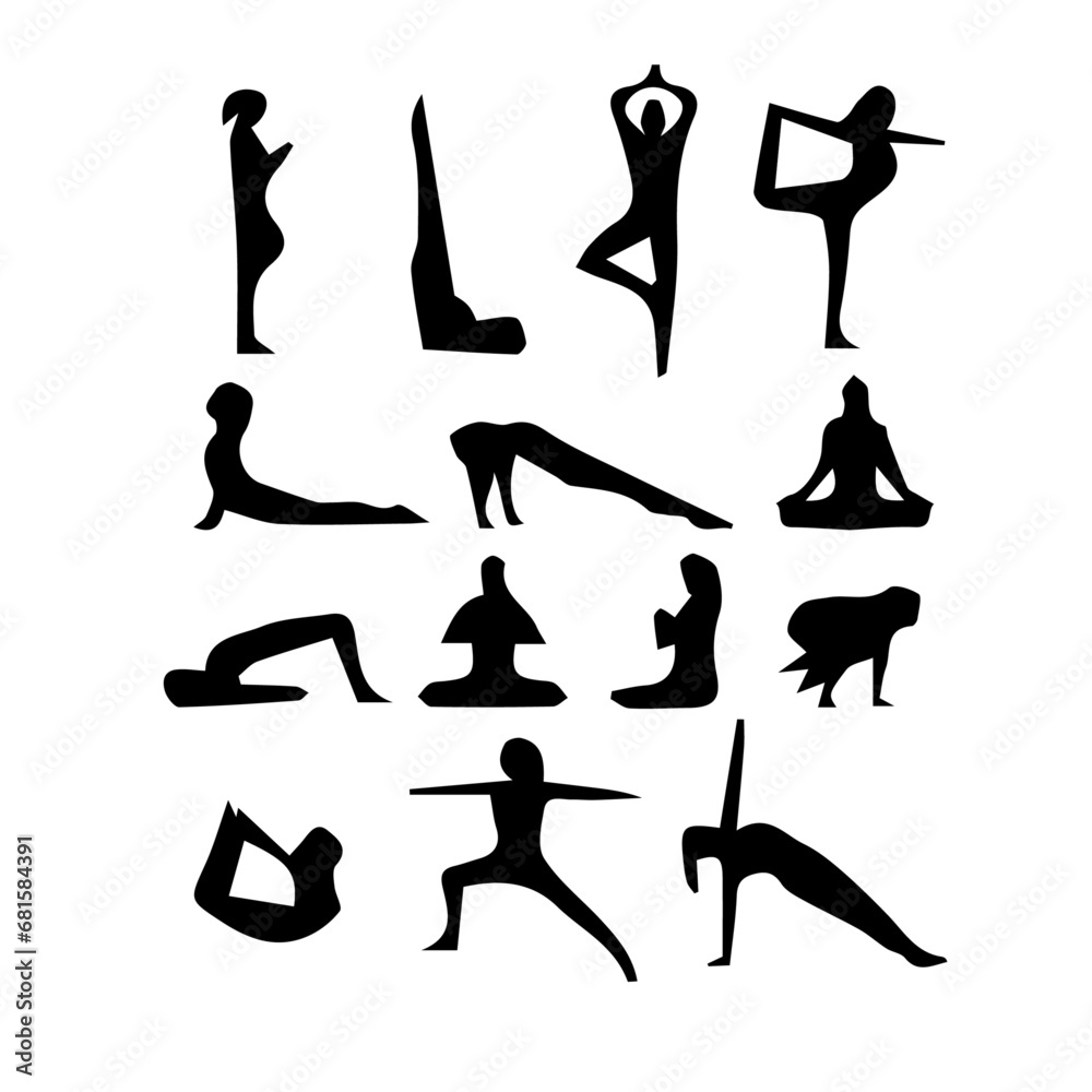 silhouette, yoga, exercise, fitness, sport, body, pose, figure, gymnastics, health, black silhouette, yoga, exercise, fitness, sport, body, pose, figure, gymnastics, health, black