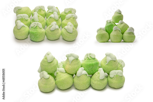 Wallpaper Mural Green marshmallow candy isolated on  white background. Torontodigital.ca