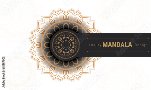 Modern luxury mandala with golden background