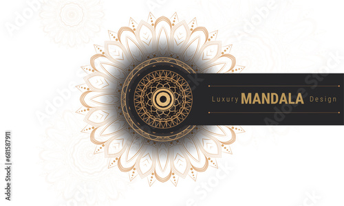 Modern luxury mandala with golden background