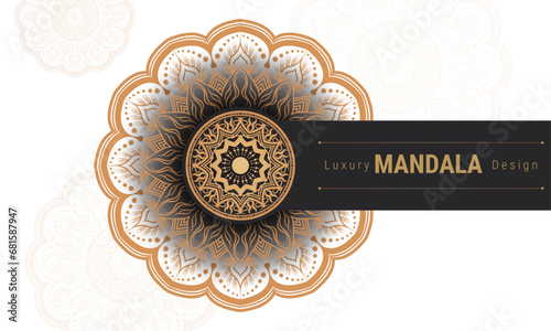 Modern luxury mandala with golden background