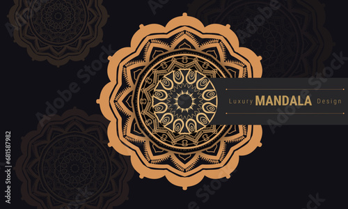 Modern luxury mandala with golden background