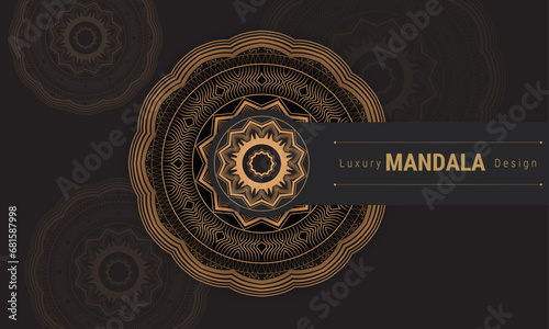Modern luxury mandala with golden background