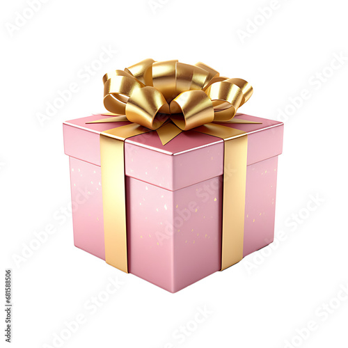 3d Cute Gift box Chirtsmas on white background. photo