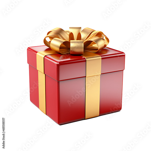 3d Cute Gift box Chirtsmas on white background. photo