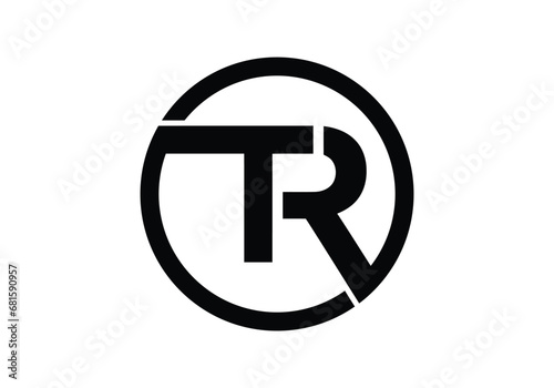 Initial monogram letter TR logo Design vector Template. TR Letter Logo Design. 
