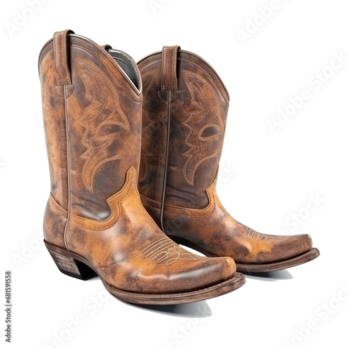 Cowboy boots isolated on a white background